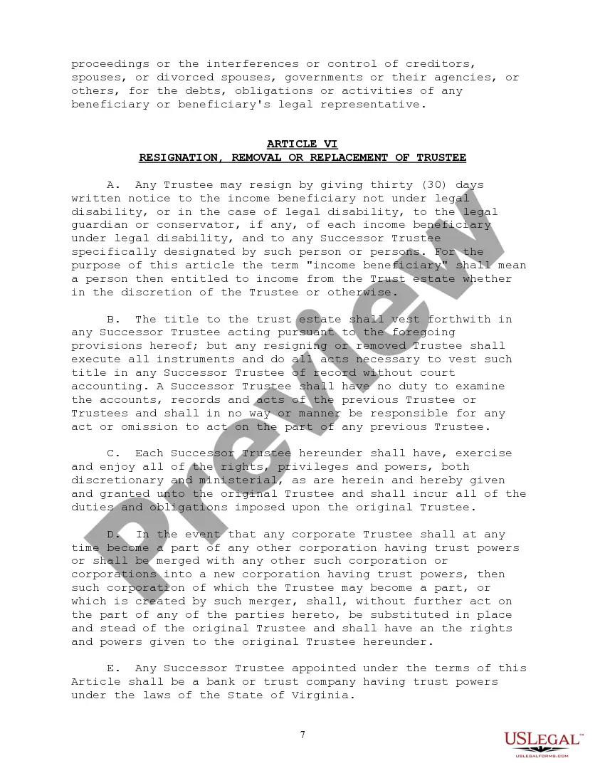 Preview Irrevocable Educational Trust Agreement