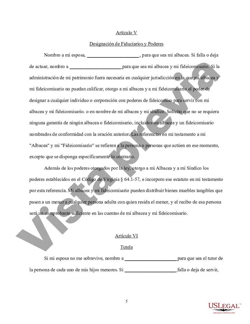Preview Última Voluntad y Testamento para el Esposo