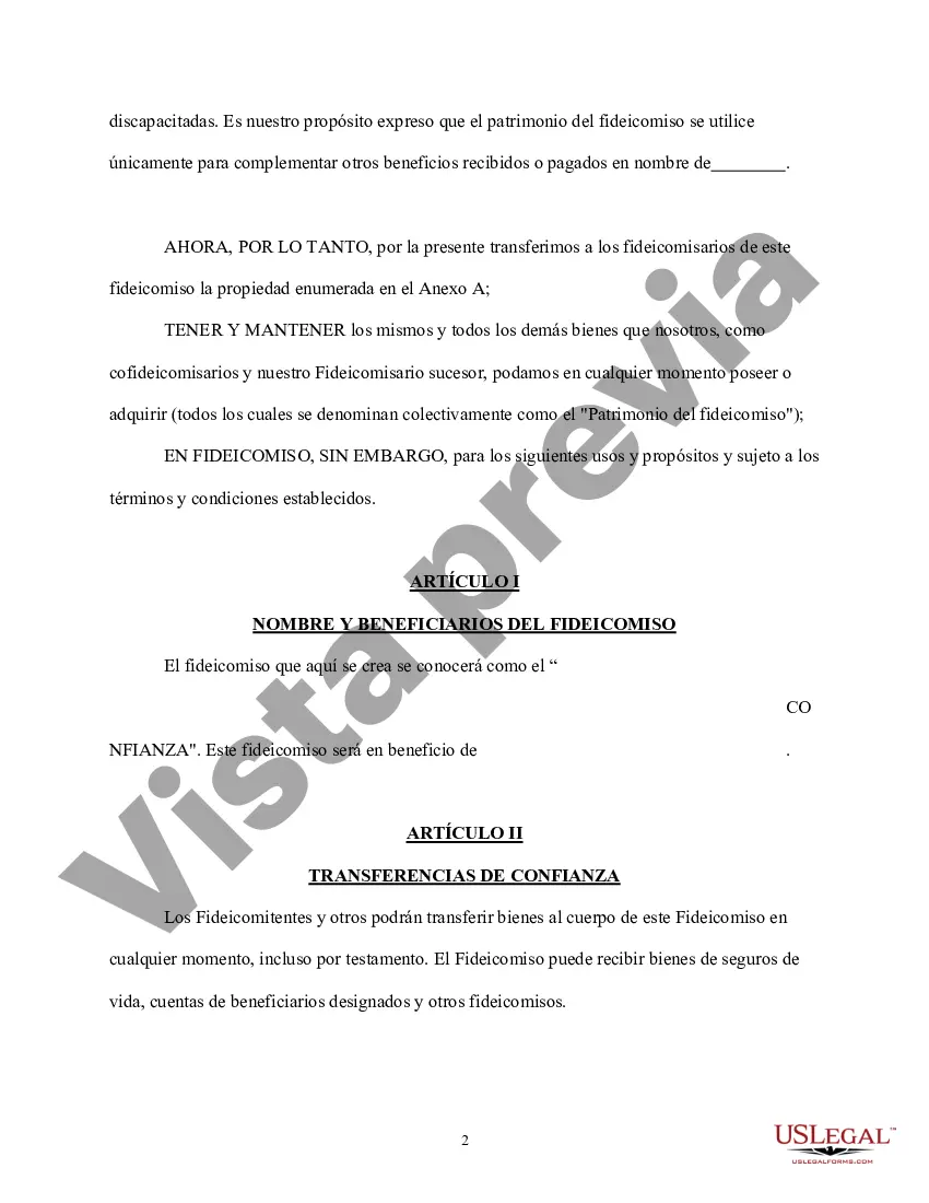 Preview Fideicomiso para necesidades especiales