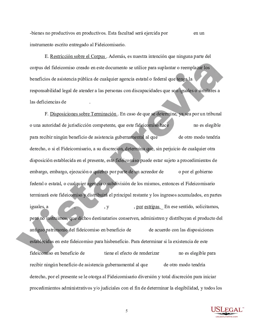 Preview Fideicomiso para necesidades especiales