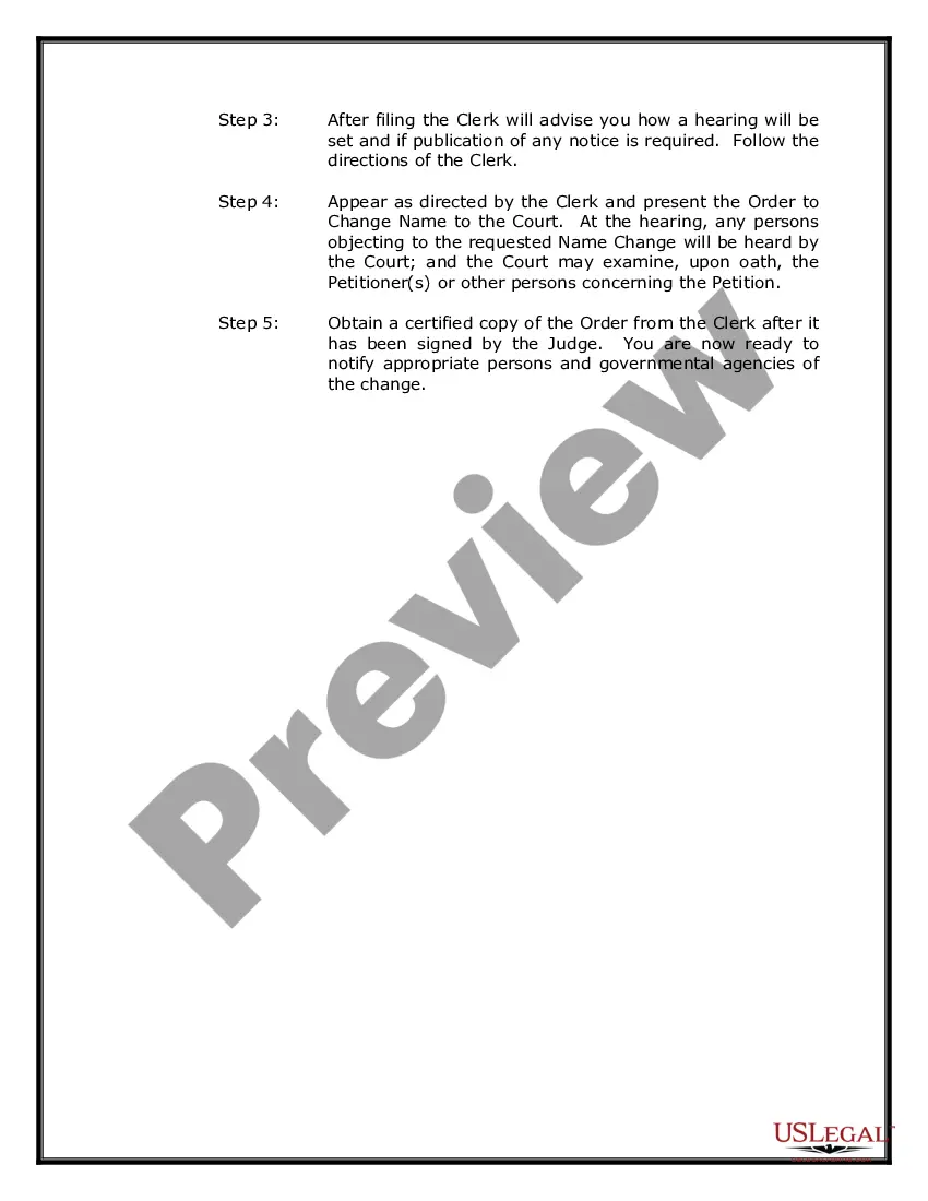Preview Virginia Name Change Instructions and Forms Package for a Family