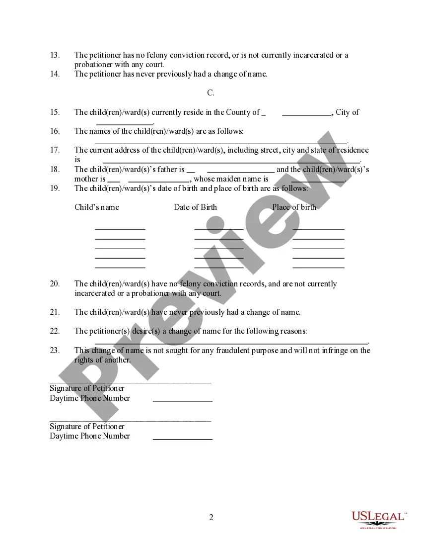 Get Petition for Name Change Preview Petition for Name Change