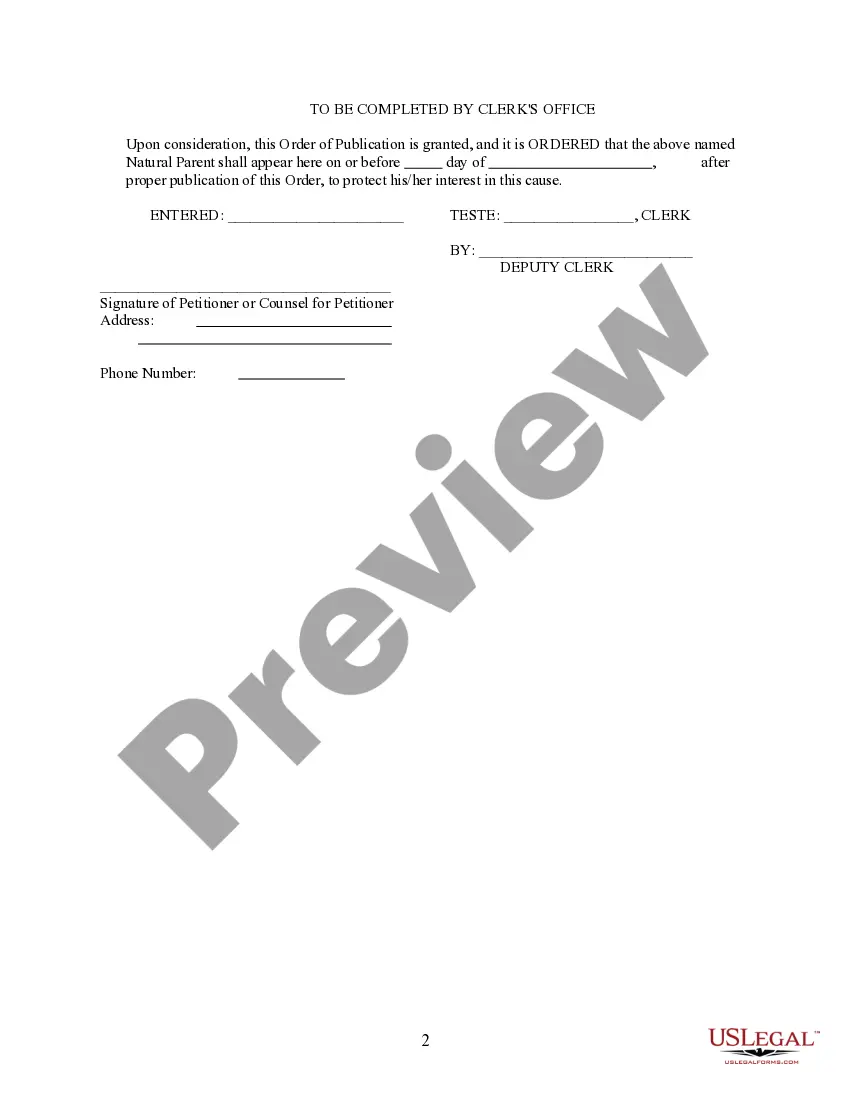 Preview Order of Publication for Name Change