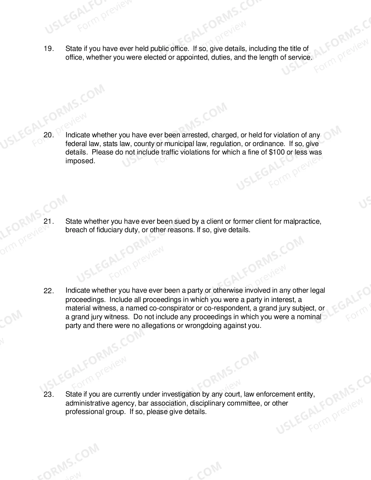 Preview District Court Judge Selection Questionnaire (PDF)Opens a New Window.