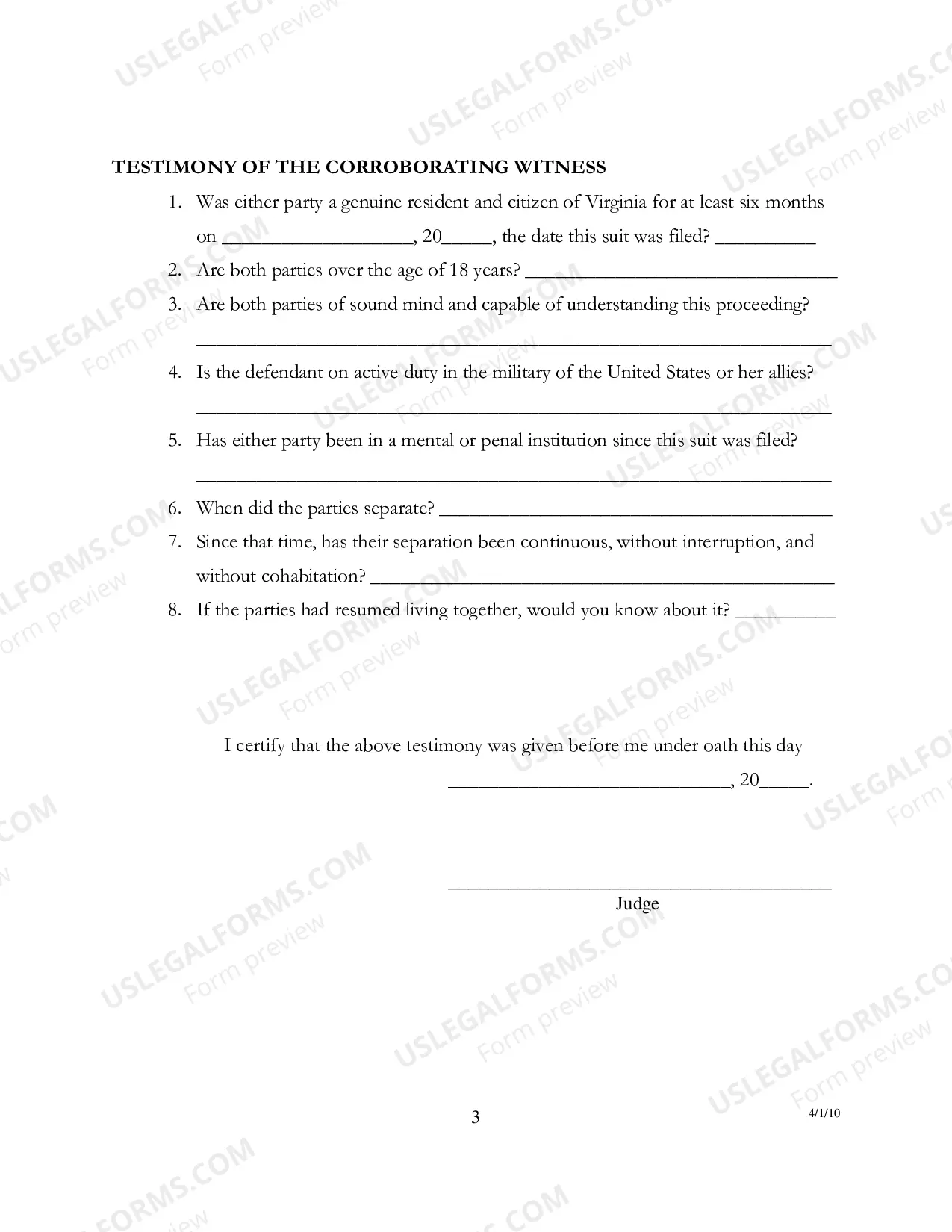 Preview Ore Tenus Testimony - Code of Virginia 20-106