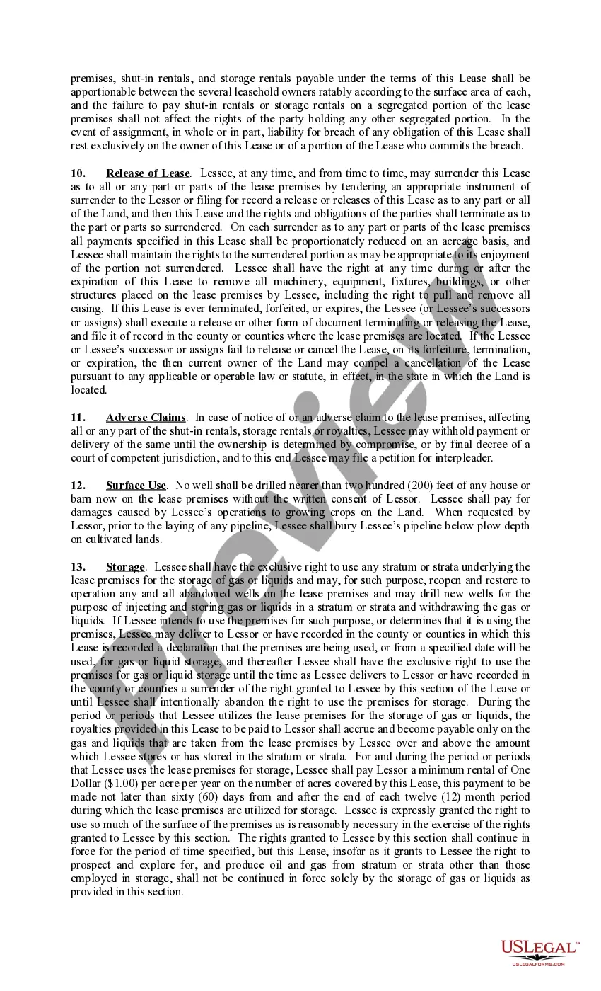 Preview Paid Up Lease Pooling Provision