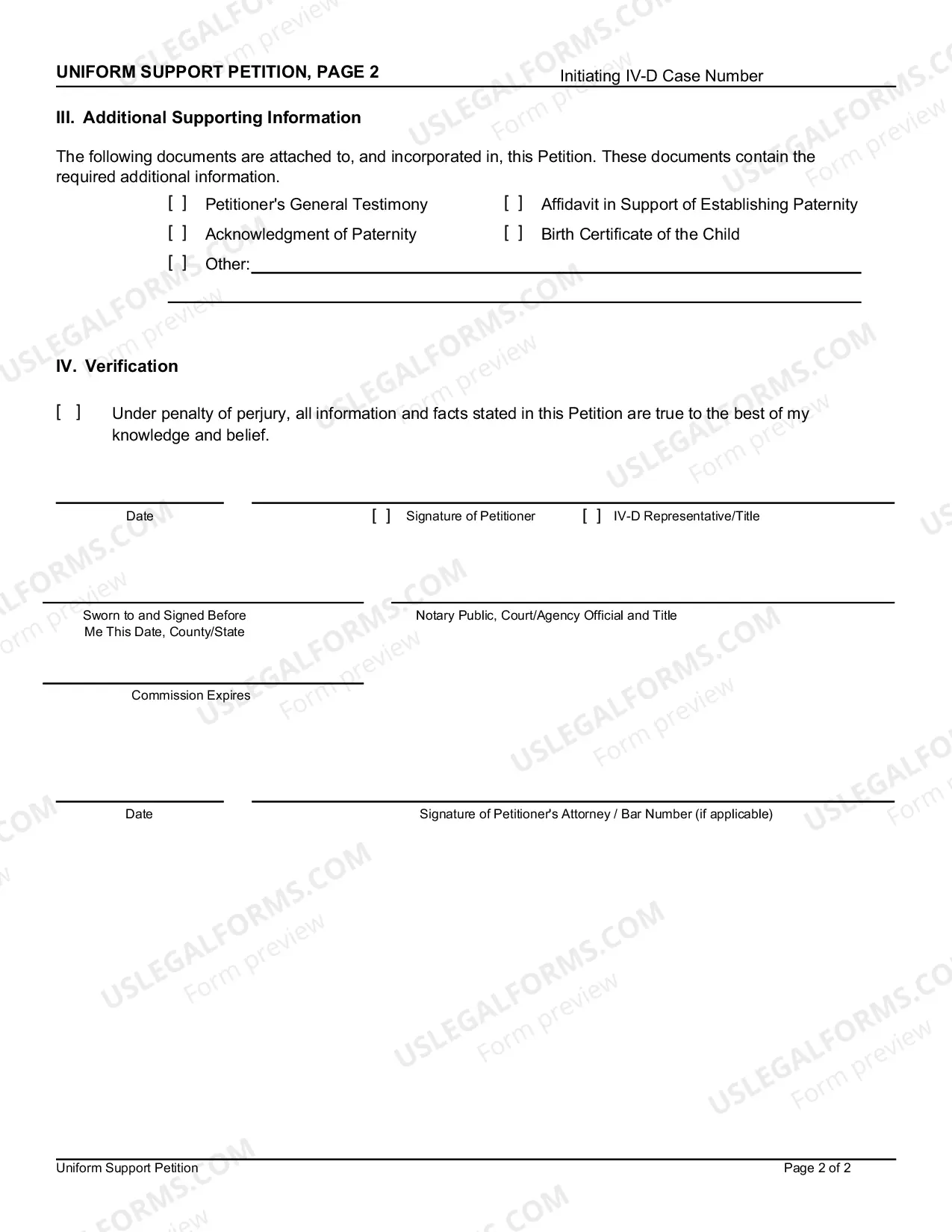 Preview Uniform Support Petition