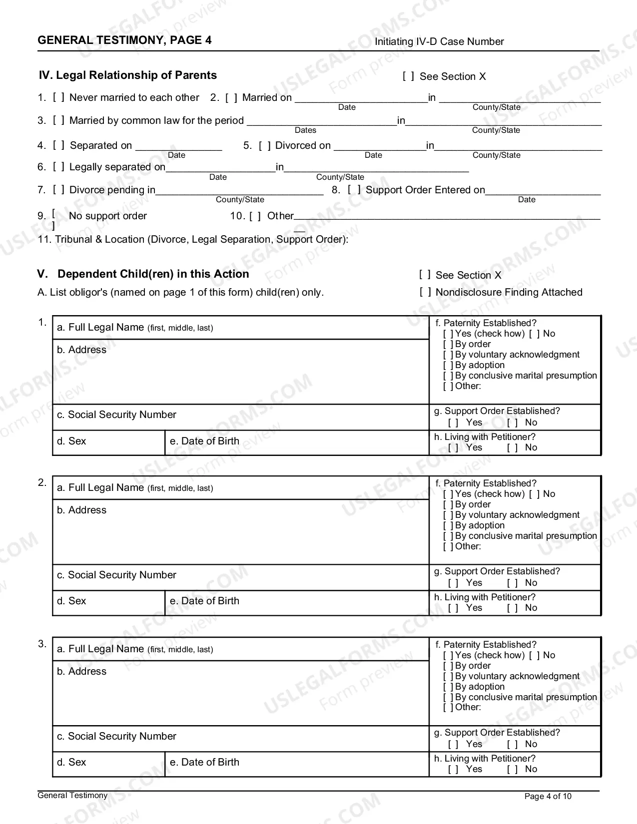 Preview General Testimony