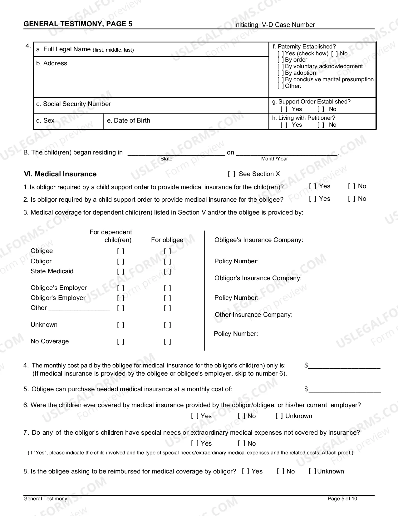 Preview General Testimony