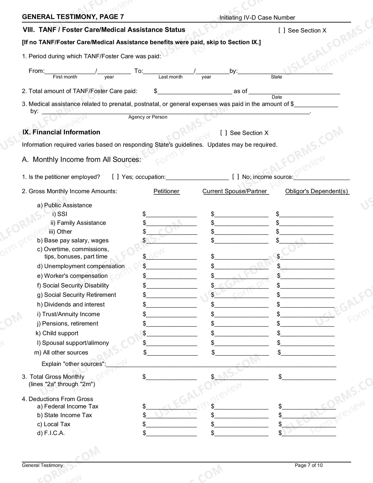 Preview General Testimony