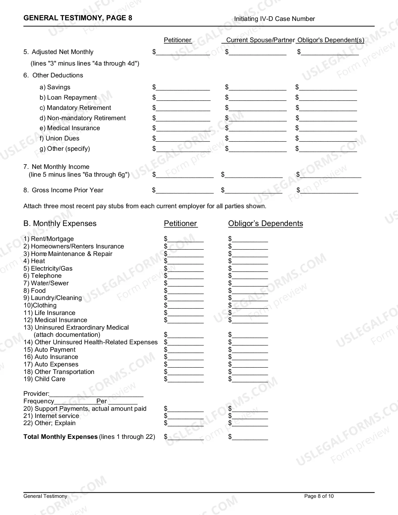 Preview General Testimony