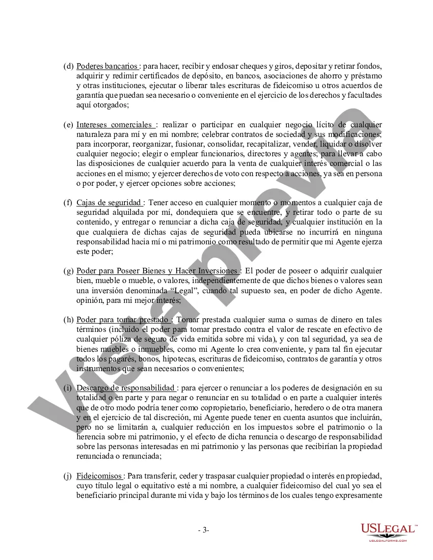 Preview Poder General Duradero para Bienes y Finanzas o Financiero Efectivo Inmediatamente