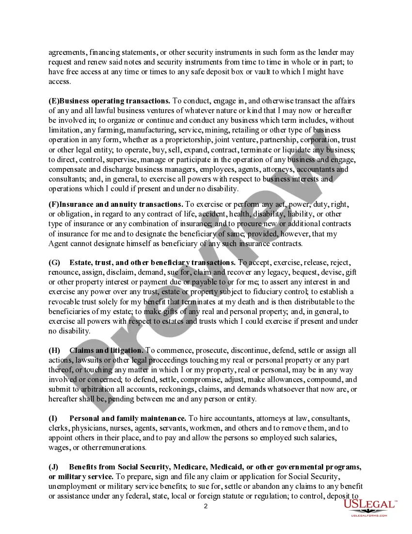 Get Springing Power of Attorney Preview Springing Power of Attorney