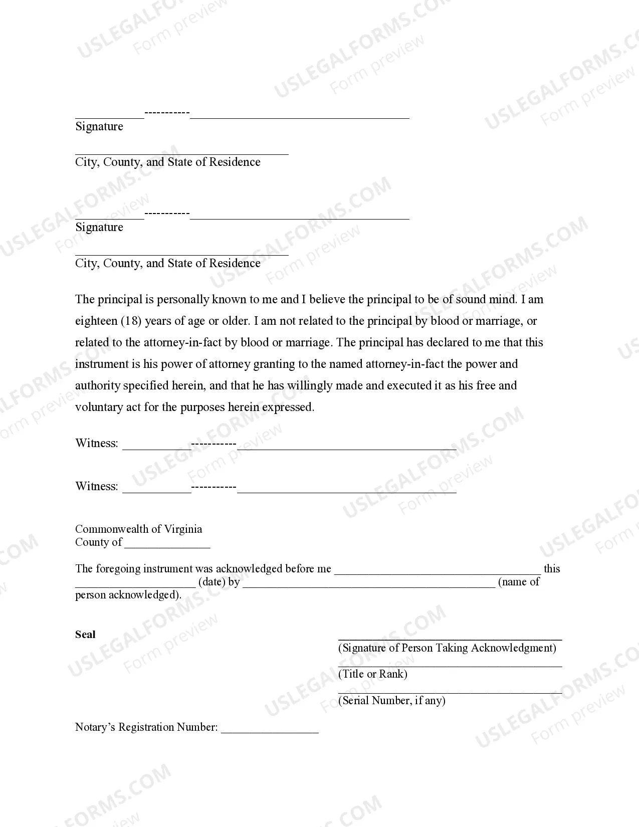 Preview General Power of Attorney for Care and Custody of Child or Children