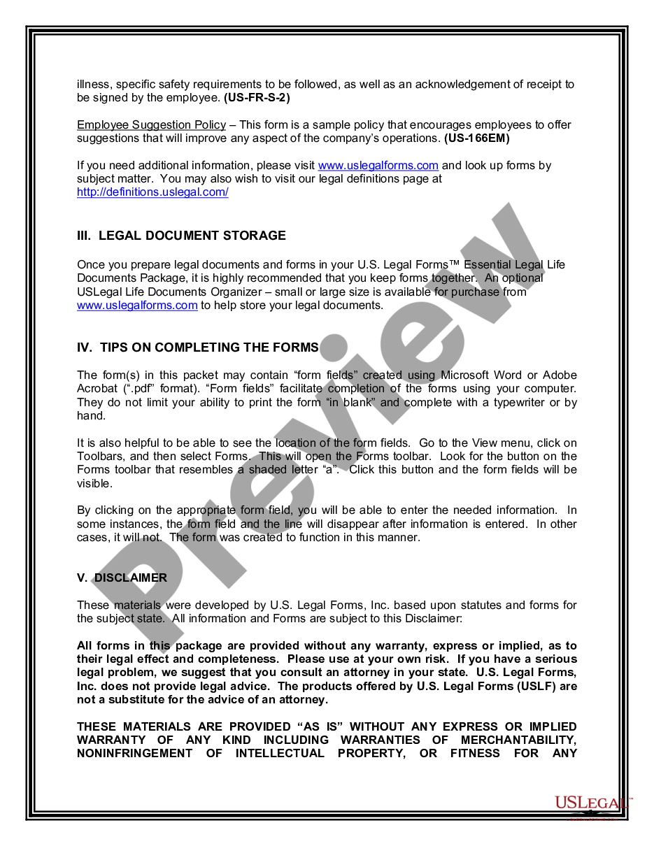 page 3 Company Employment Policies and Procedures Package preview