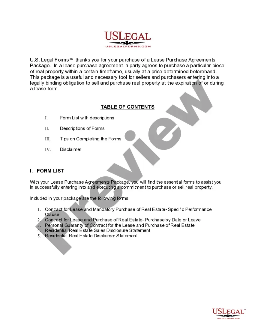 Preview Virginia Lease Purchase Agreements Package