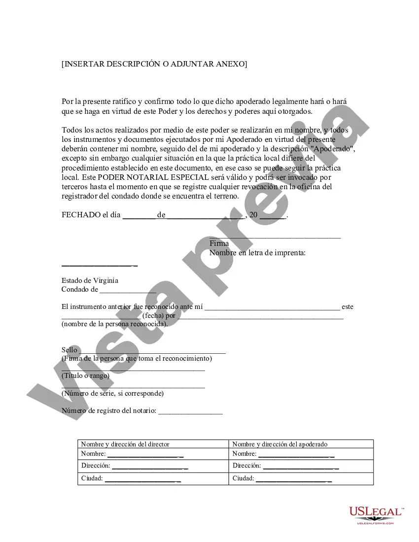 Preview Poder notarial especial o limitado para transacciones de venta de bienes raíces por parte del vendedor