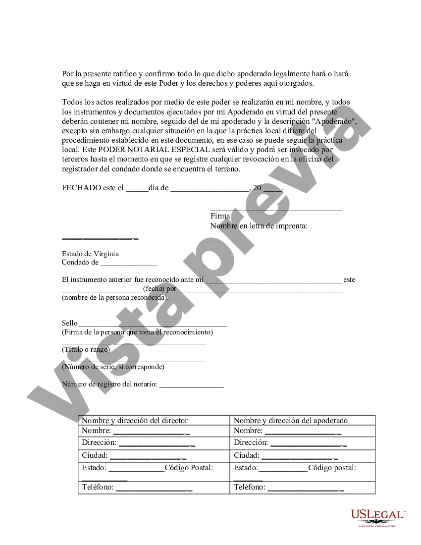 Preview Poder notarial especial o limitado para transacciones de compra de bienes raíces por parte del comprador