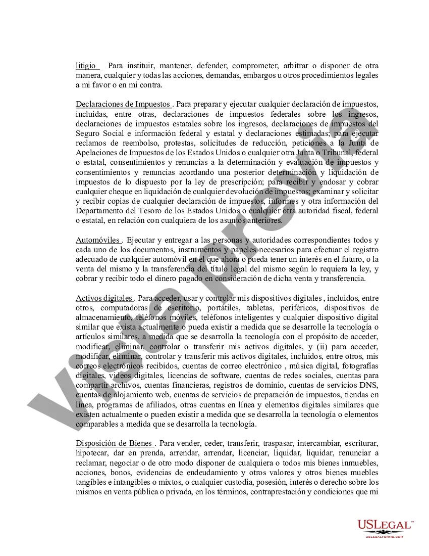 Preview Poder notarial limitado en el que se especifican poderes con ejemplos de poderes incluidos