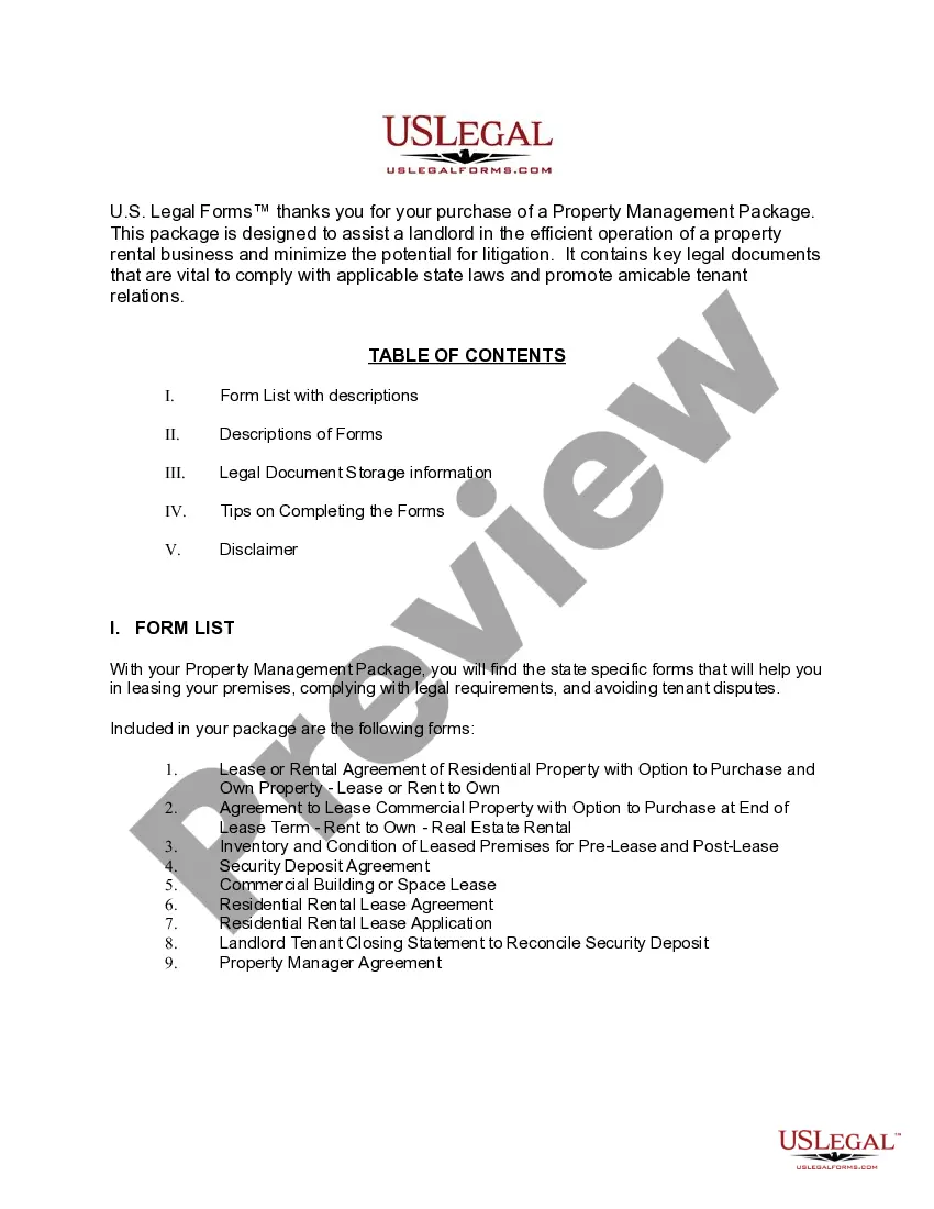 Preview Virginia Property Management Package