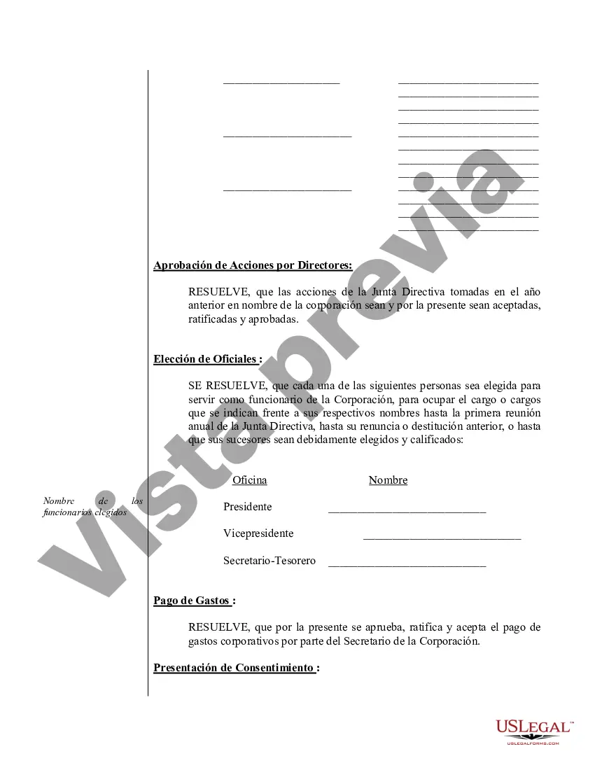 Preview Minutos anuales para una corporación profesional de Virginia