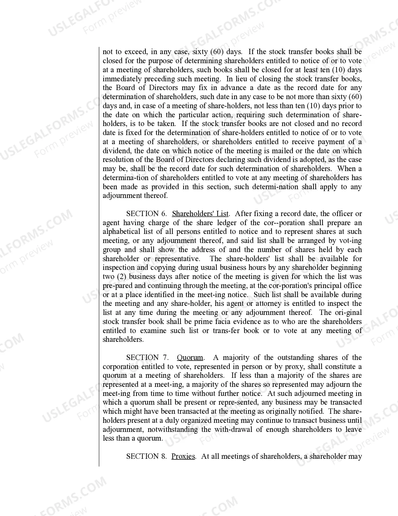 Preview Sample Bylaws for a Virginia Professional Corporation