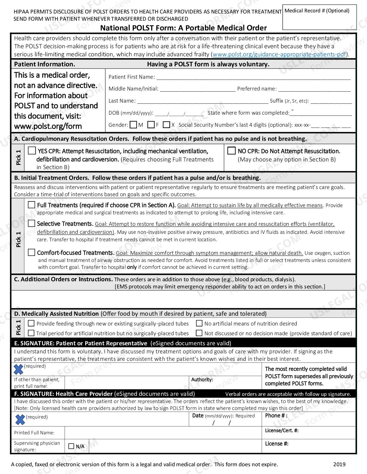 Preview Virginia Portable Medical Order