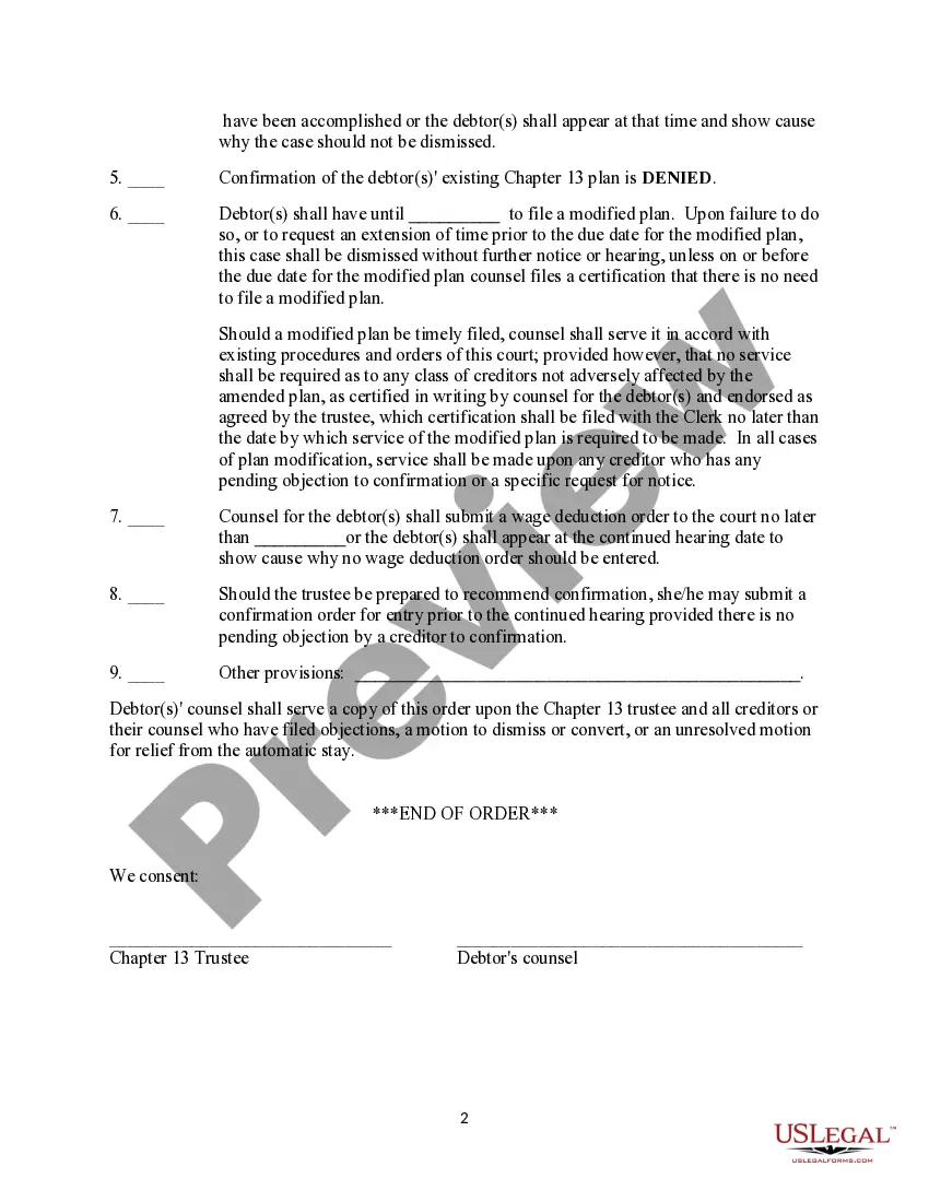 Preview Order of Continuance