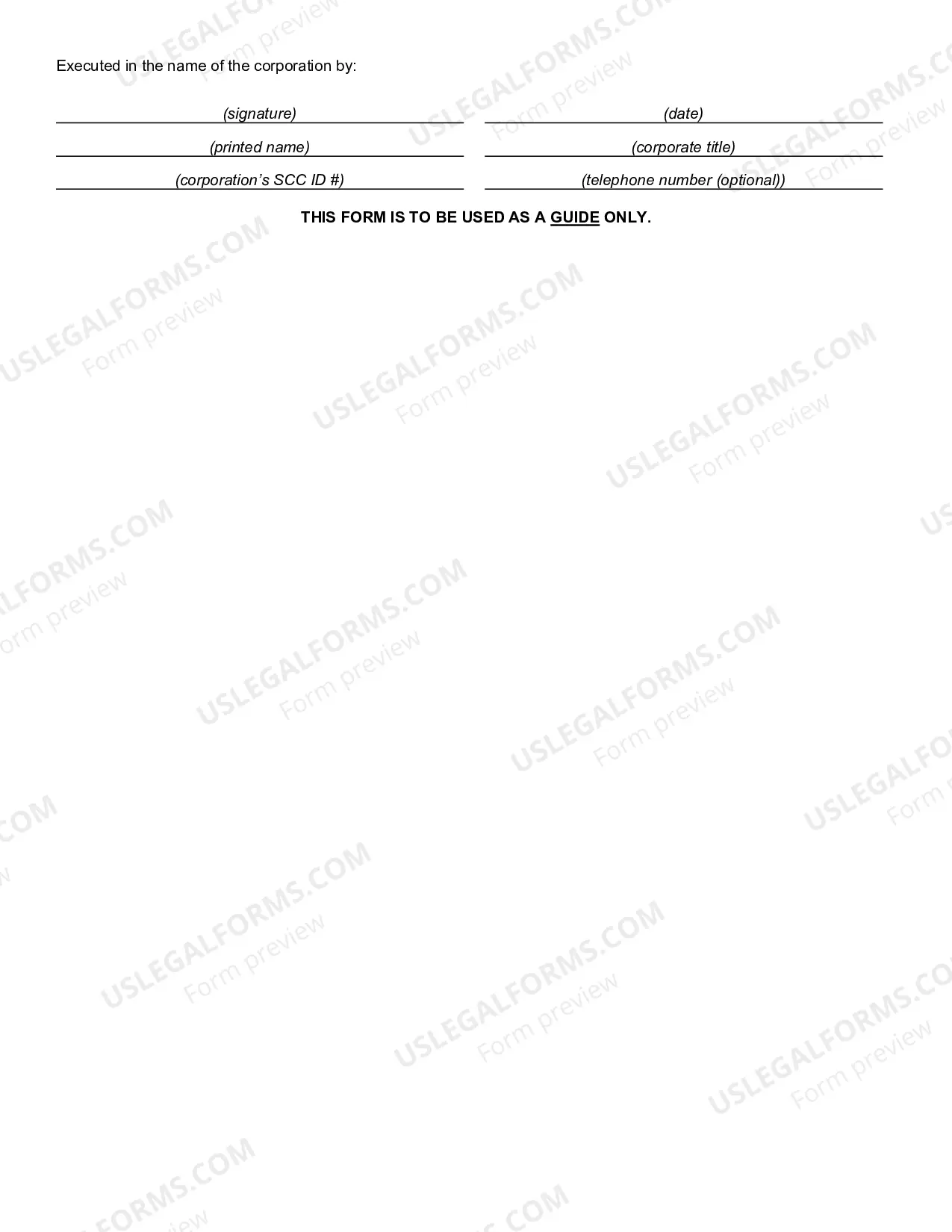 Preview Guide For Articles Of Amendment Stock Corporation