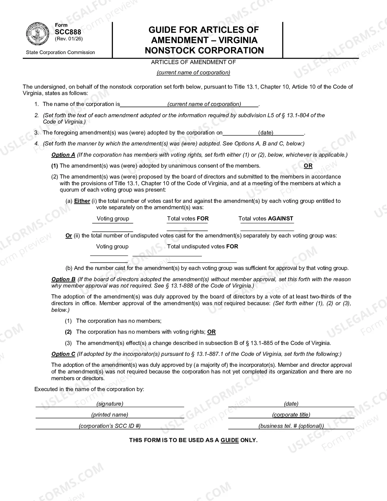 Preview Articles Of Amendment