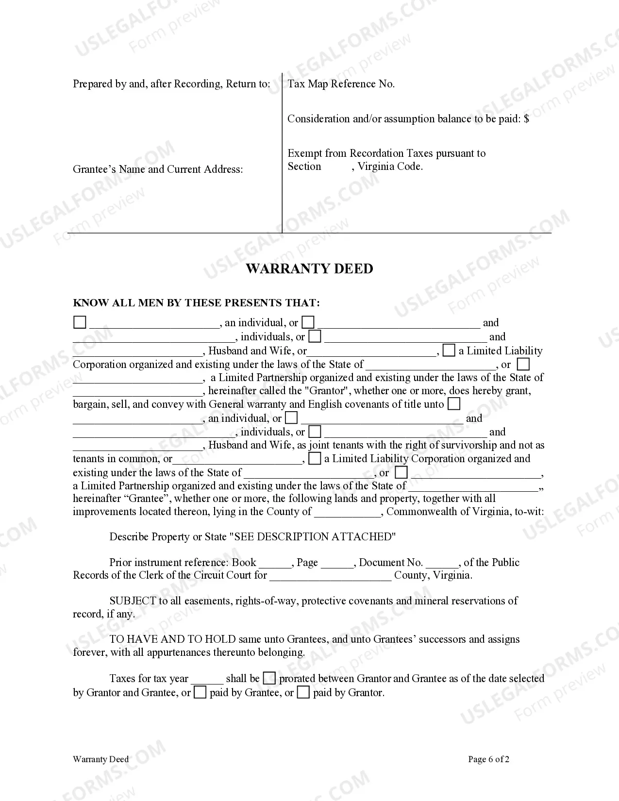 Preview Warranty Deed for Limited Partnership or LLC is the Grantor, or Grantee