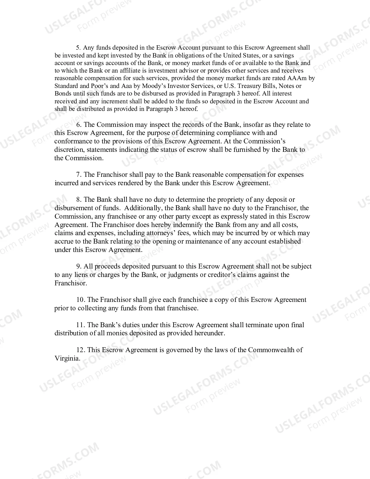 Preview Escrow Agreement