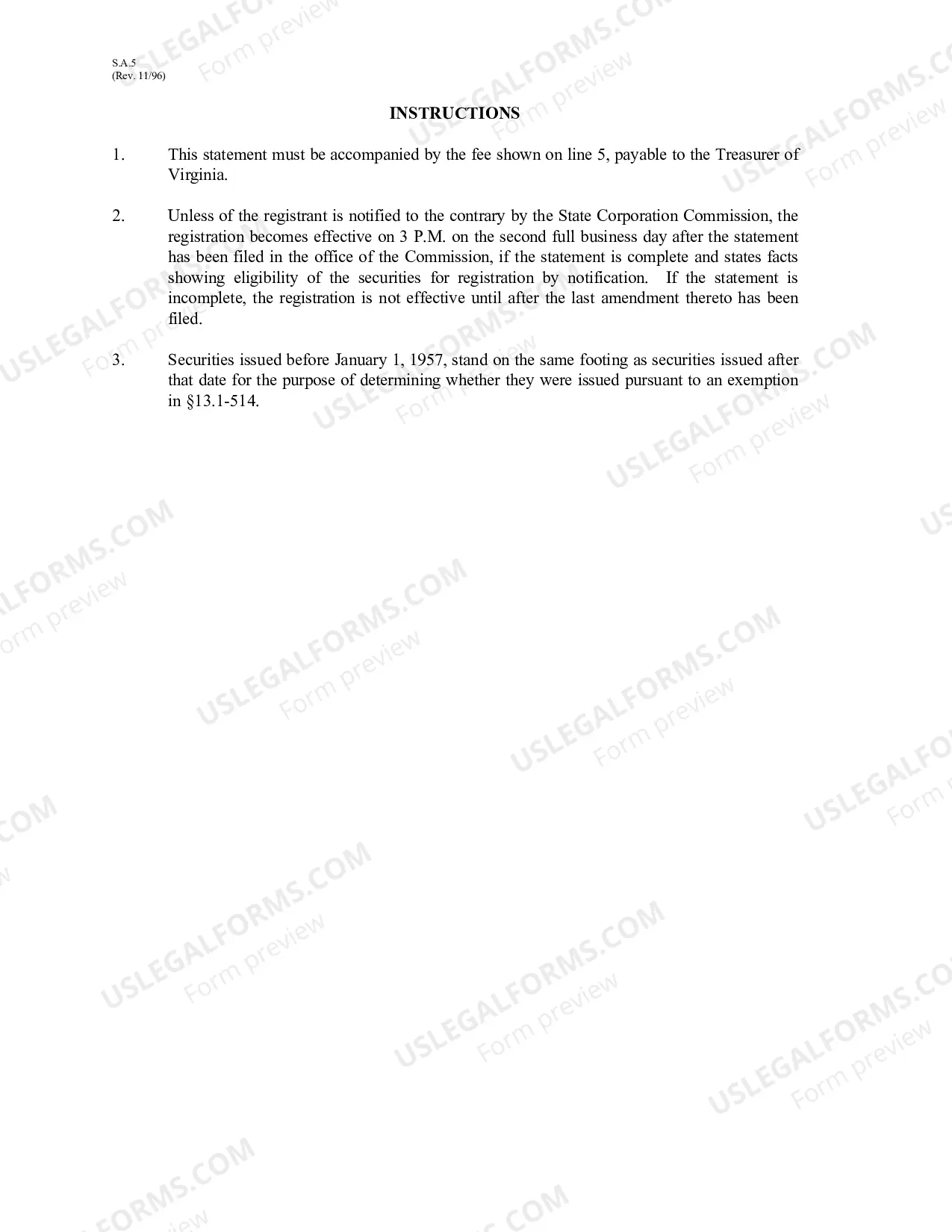 Preview Registration by Notification - Non-Issuer Distribution