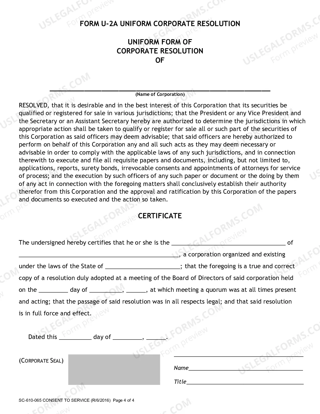 Preview Uniform Consent to Service of Process