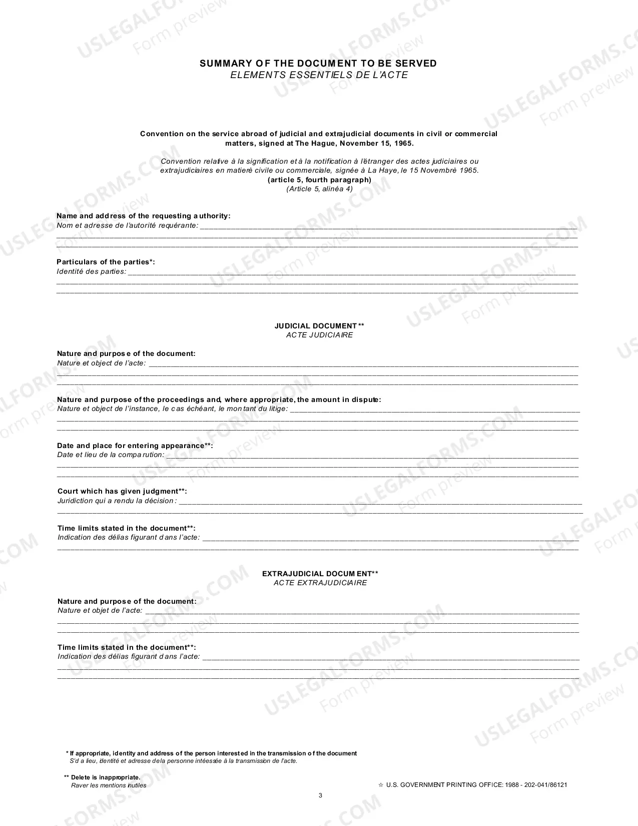 Preview Hague Form
