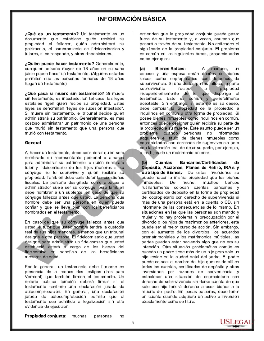 Preview Formulario de última voluntad y testamento legal para persona soltera sin hijos