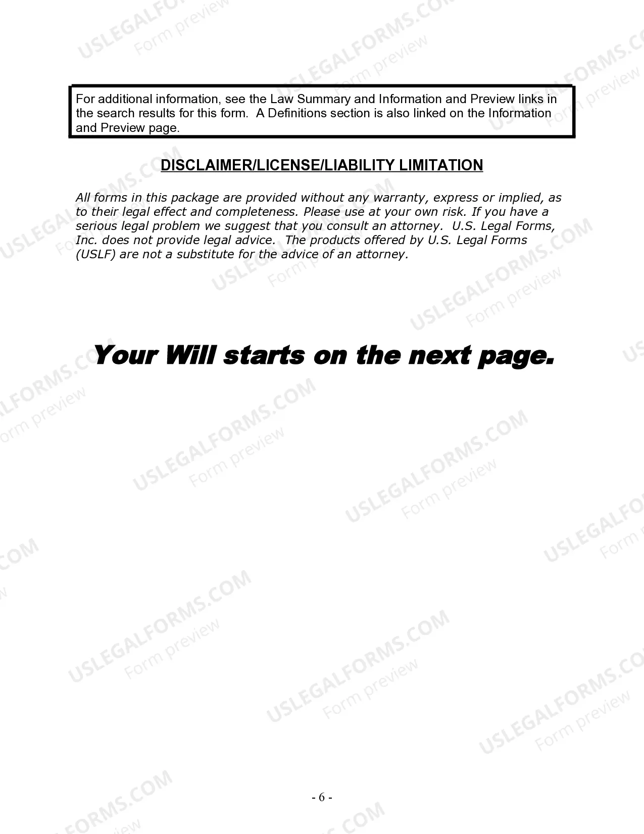 Preview Last Will and Testament for Single Person with Adult and Minor Children