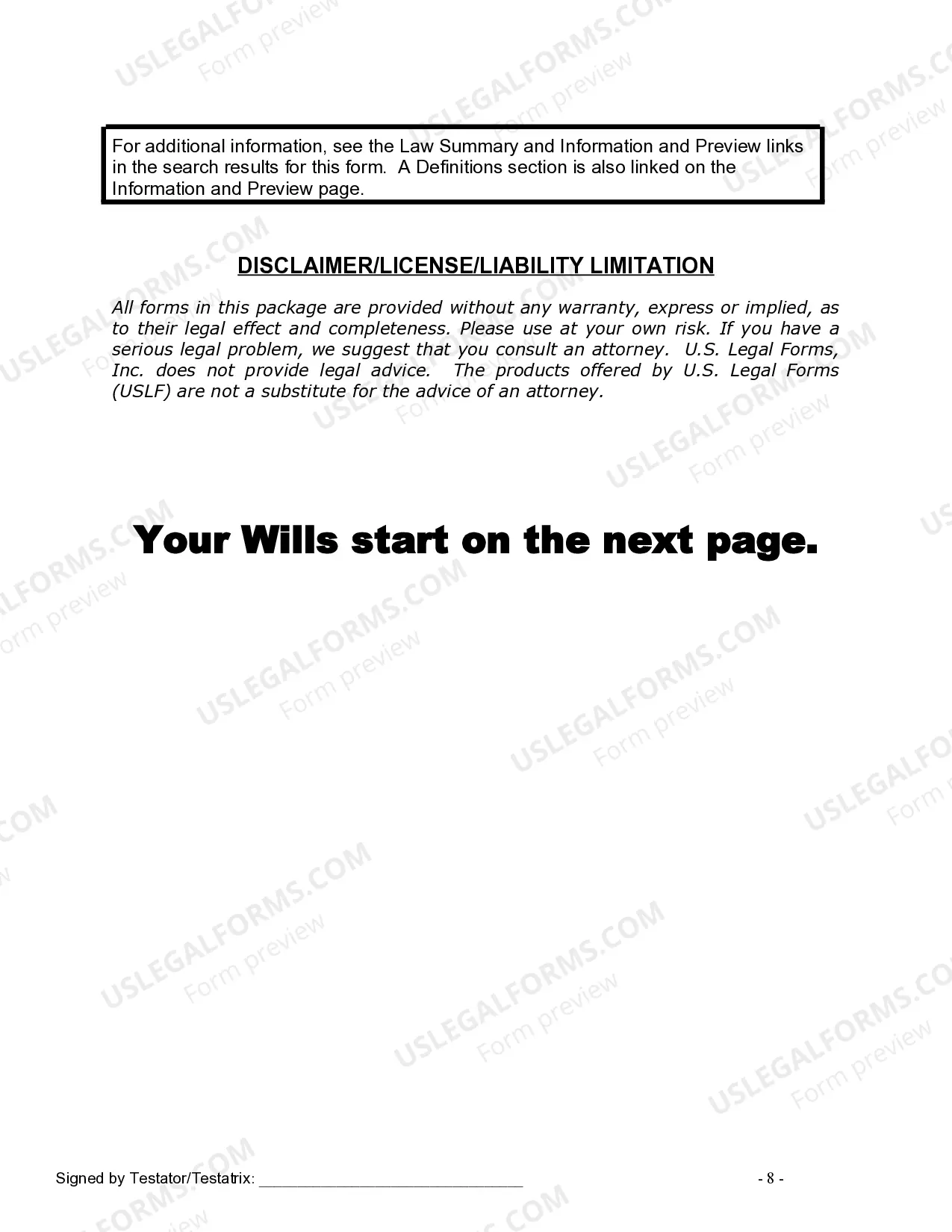 Preview Mutual Wills Package for Married Couple with Adult and Minor Children