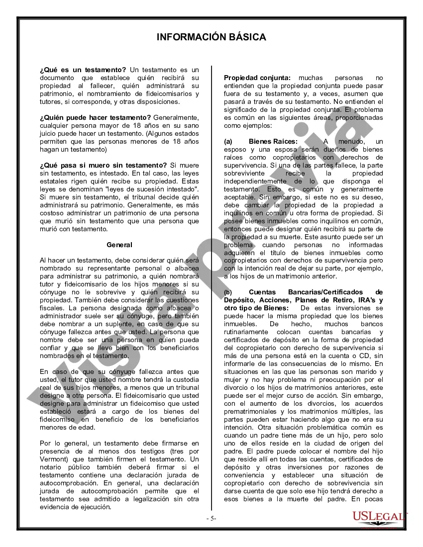 Preview Formulario de última voluntad legal para una viuda o viudo sin hijos