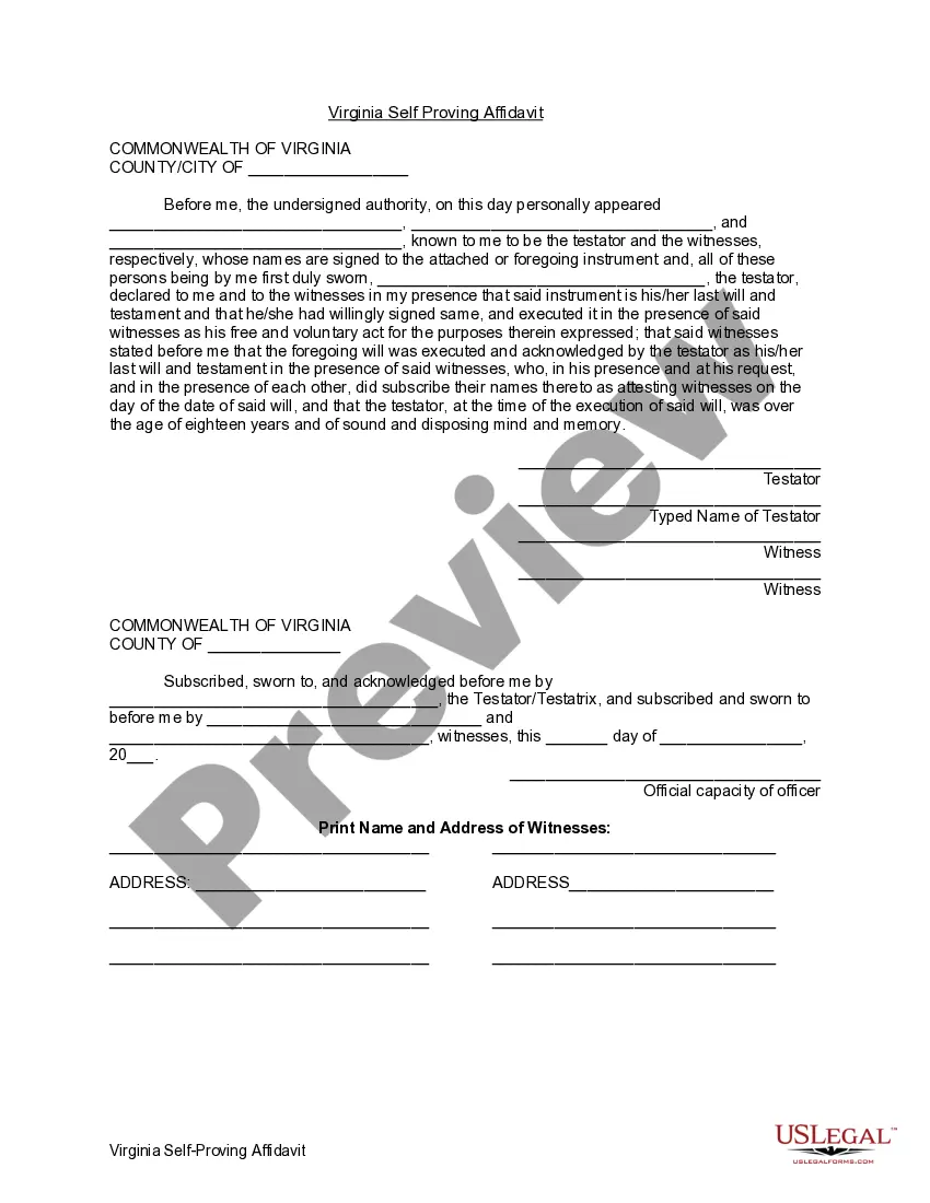 Preview Last Will and Testament with All Property to Trust called a Pour Over Will