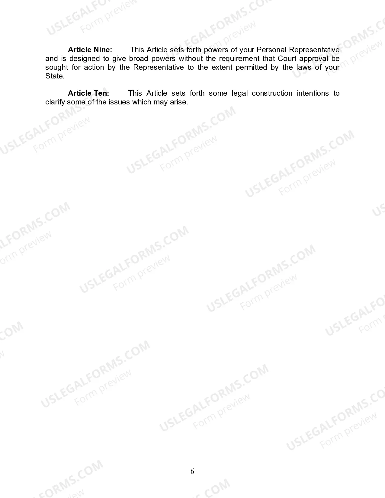 Preview Last Will and Testament for other Persons