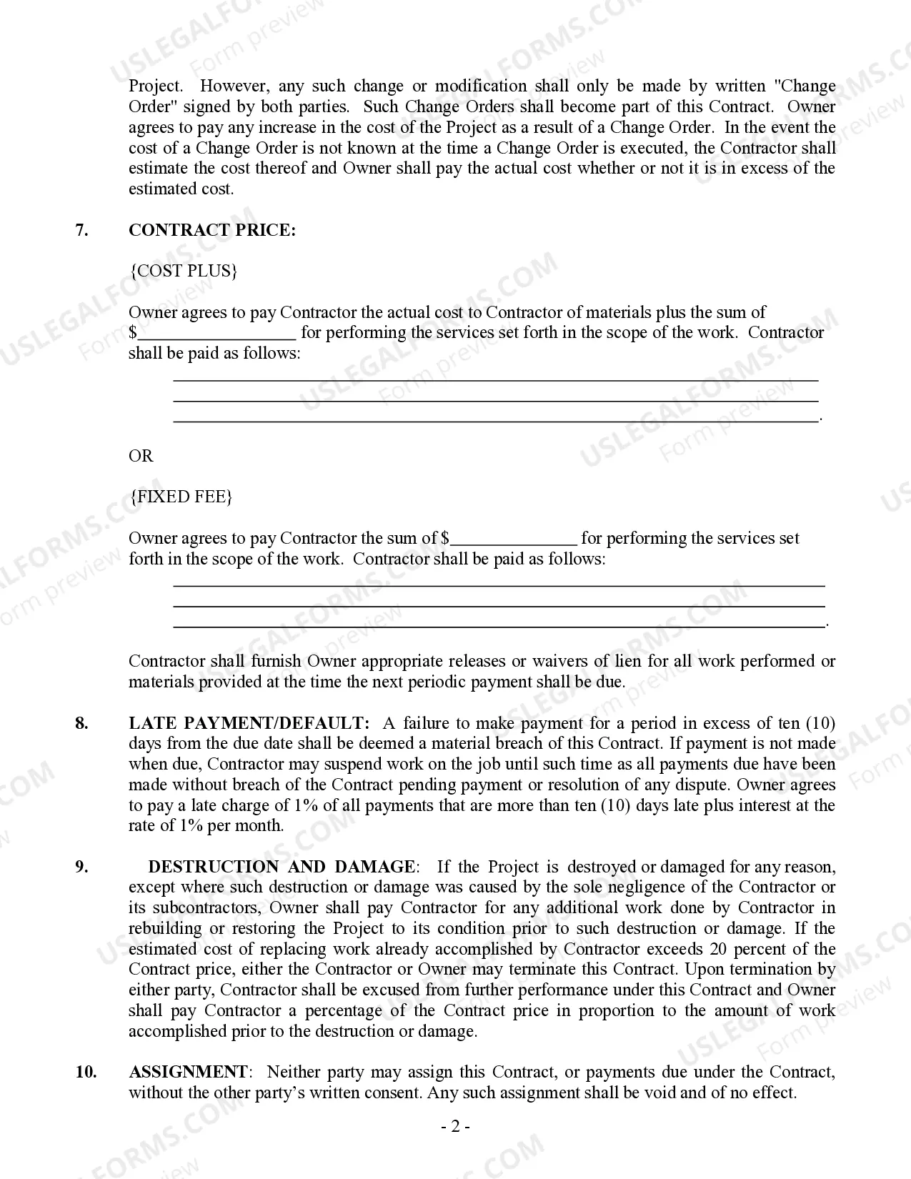 Preview Trim Carpenter Contract for Contractor