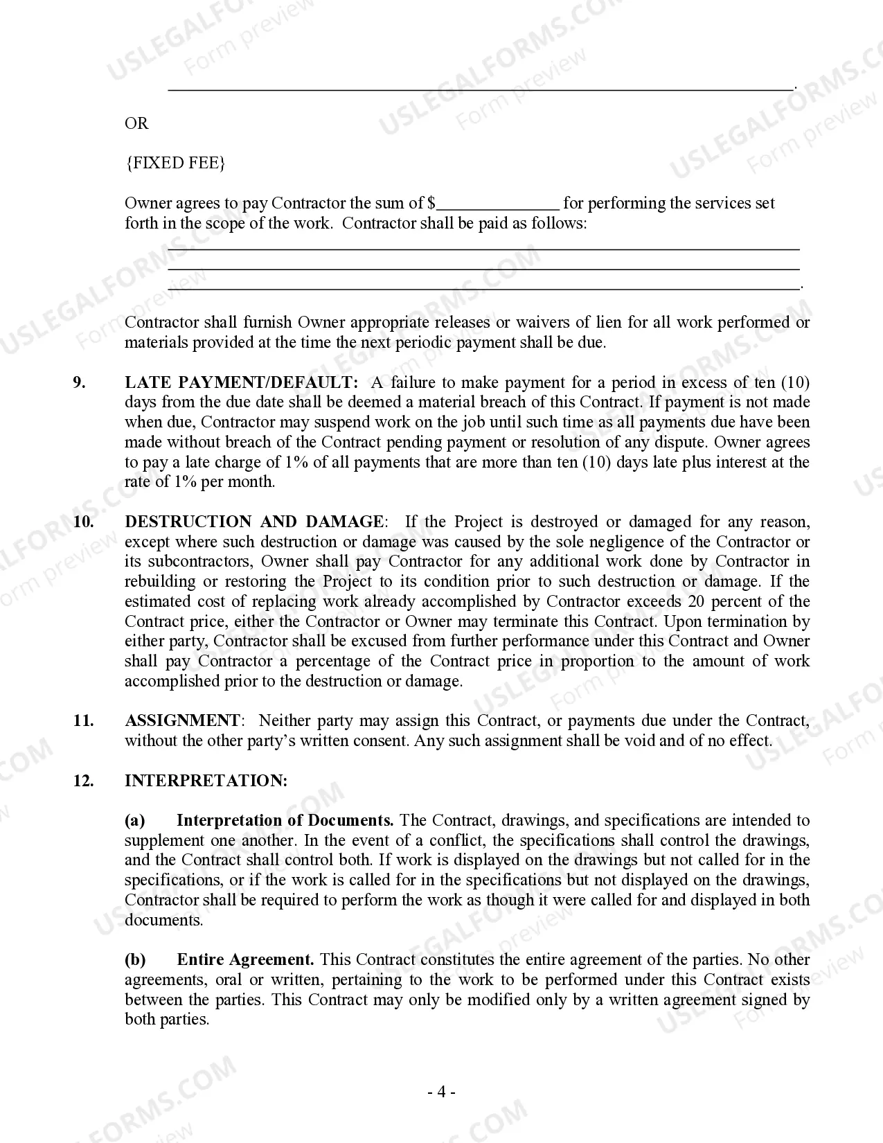 Preview Landscape Contract for Contractor