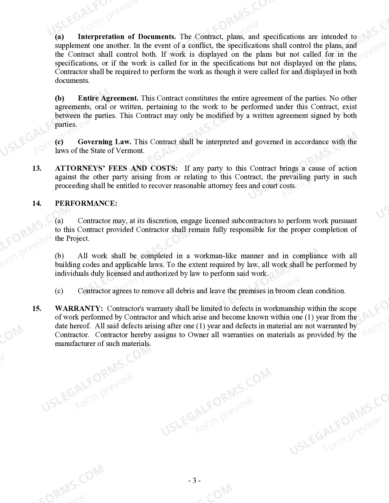 Preview Demolition Contract for Contractor