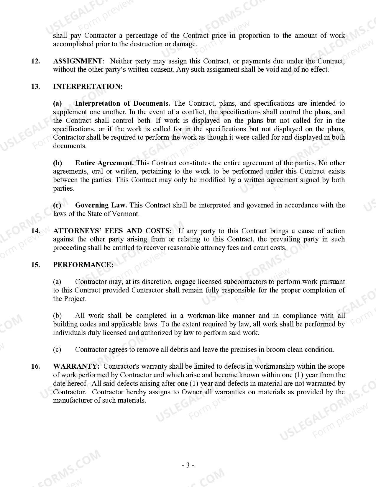 Preview Drainage Contract for Contractor
