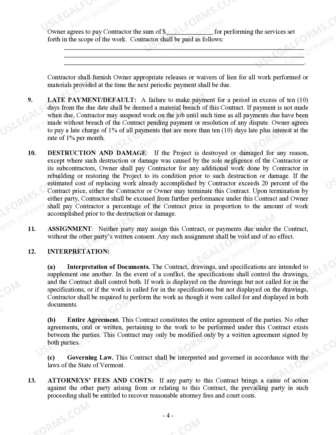 Preview Electrical Contract for Contractor