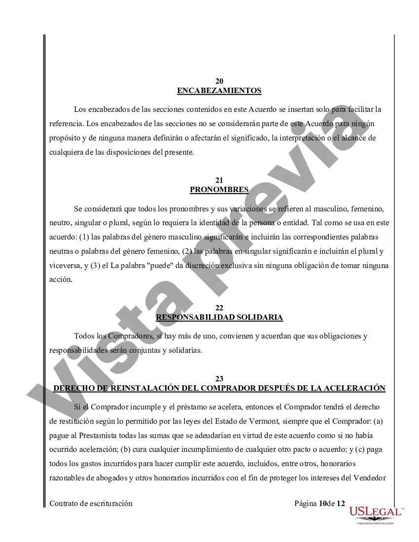 Preview Acuerdo o Contrato de Escritura de Venta y Compra de Bienes Raíces a/k/a Terreno o Contrato de Ejecución