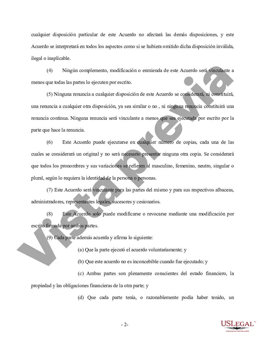 Preview Enmienda al Acuerdo Prenupcial o Prematrimonial