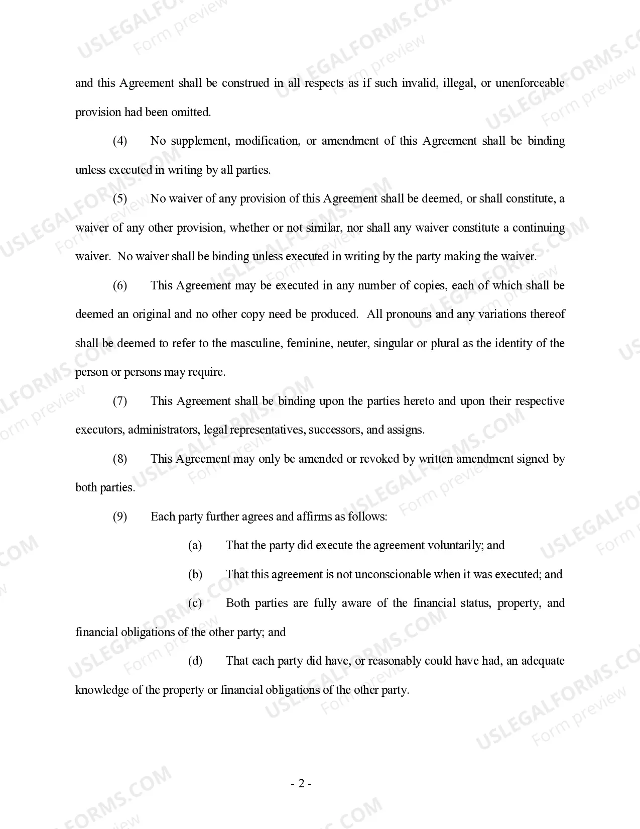 Preview Amendment to Prenuptial or Premarital Agreement