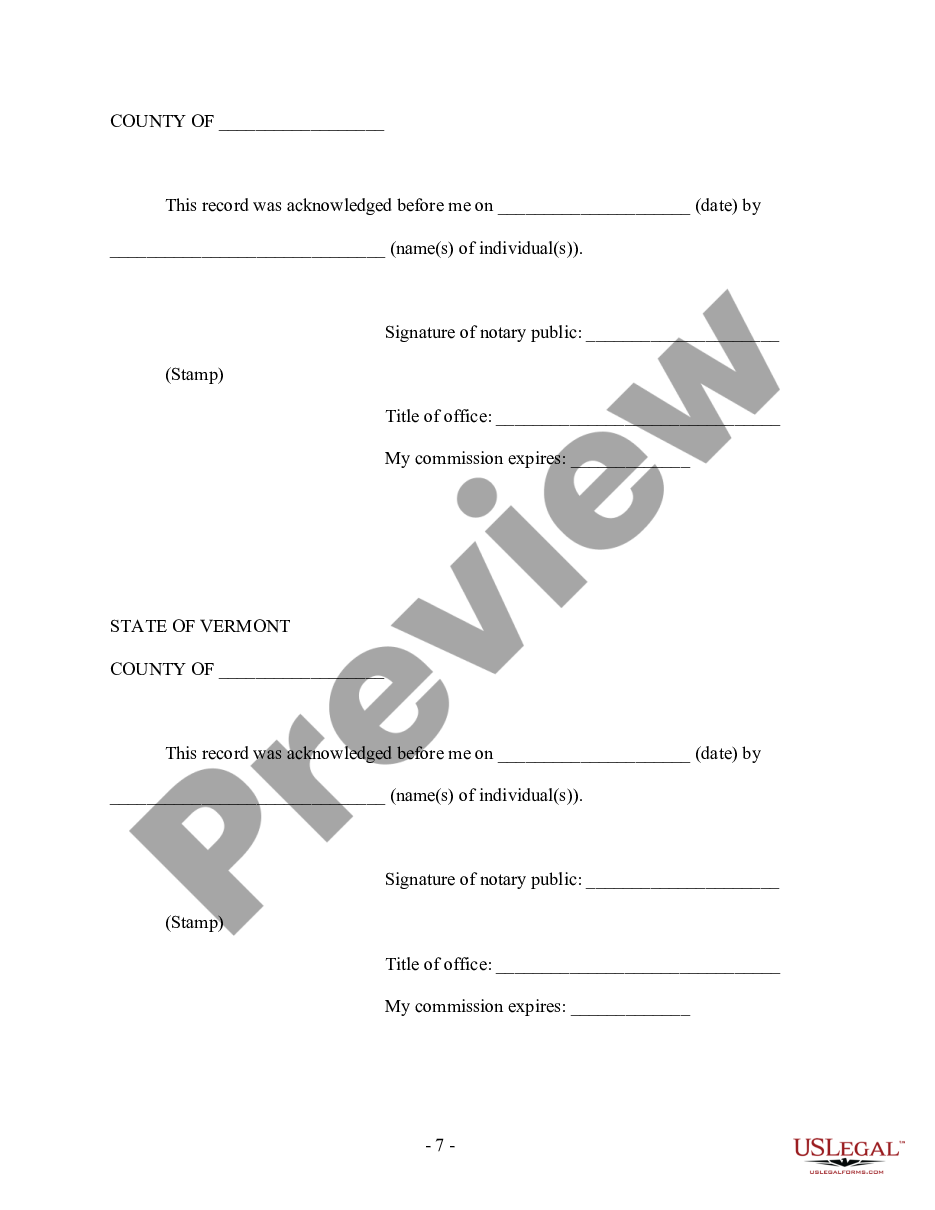 page 6 Vermont Prenuptial Premarital Agreement with Financial Statements preview